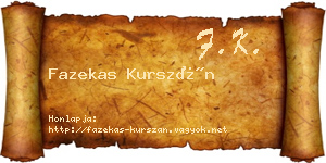 Fazekas Kurszán névjegykártya